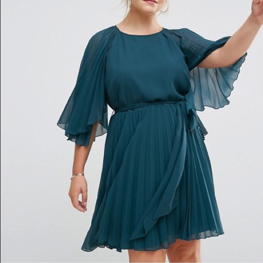ASOS CURVE Flutter Sleeve Mini Dress